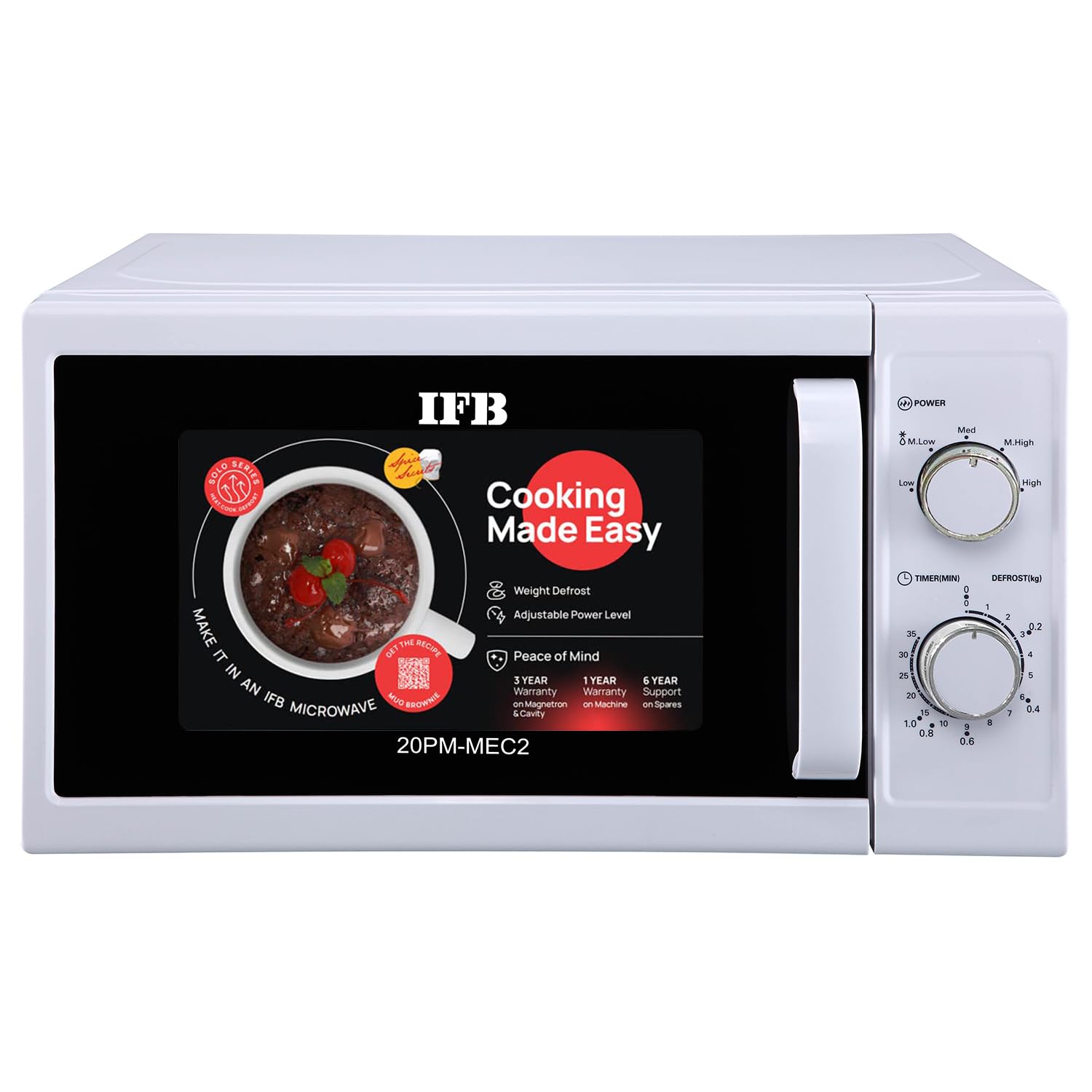 1 IFB 20 Litre Solo Microwave Oven (20PM-MEC2) White - Image 1