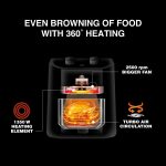 USHA Ichef Air Fryer 4.5L, 10 In 1 Functions: Air Frying, Baking, Roasting, Grilling, Thawing, Slow, Toasting And Air Drying |Turbo Air Circulation|Oil Free Cooking (Black), 1350 Watts - Image 4
