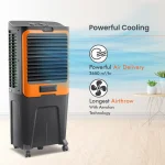 Orient Electric Ultimo 88L Desert Air Cooler For Home | Densenest Honeycomb Pads For Extra Cooling | Ice Chamber & High Air Delivery | Auto-Fill Feature | Inverter Compatible | Grey And Orange - Image 2