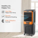Orient Electric Ultimo 88L Desert Air Cooler For Home | Densenest Honeycomb Pads For Extra Cooling | Ice Chamber & High Air Delivery | Auto-Fill Feature | Inverter Compatible | Grey And Orange - Image 5