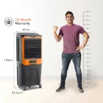 Orient Electric Ultimo 88L Desert Air Cooler For Home | Densenest Honeycomb Pads For Extra Cooling | Ice Chamber & High Air Delivery | Auto-Fill Feature | Inverter Compatible | Grey And Orange - Image 9