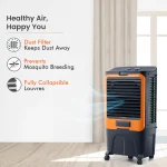 Orient Electric Ultimo 50L Desert Air Cooler with Densenest Honeycomb pads, Ice chamber & High Air Delivery | Desert Cooler for home (Grey and Orange) - Image 5