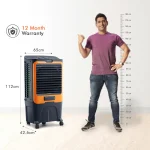 Orient Electric Ultimo 50L Desert Air Cooler with Densenest Honeycomb pads, Ice chamber & High Air Delivery | Desert Cooler for home (Grey and Orange) - Image 9
