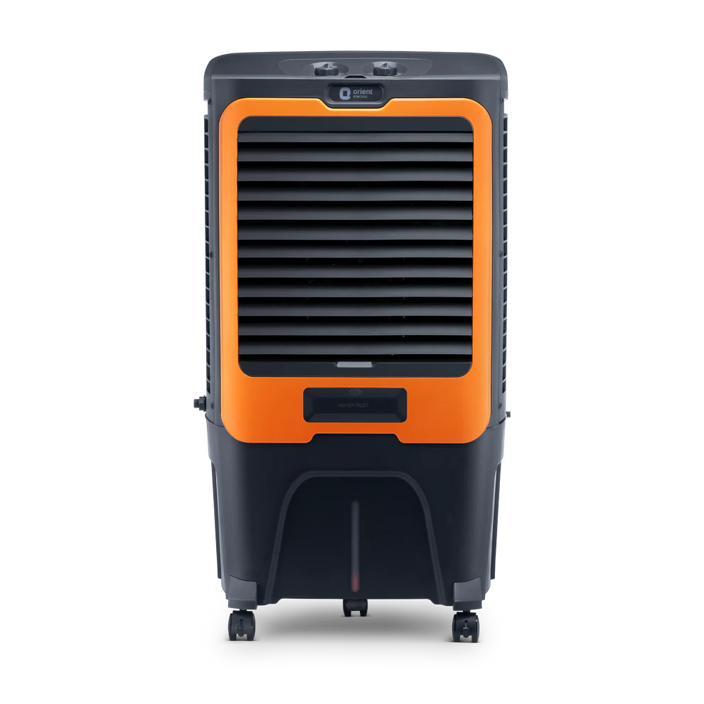 12 Orient Electric Ultimo 50L Desert Air Cooler with Densenest Honeycomb pads, Ice chamber & High Air Delivery | Desert Cooler for home (Grey and Orange) - Image 1