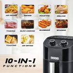 USHA Ichef Air Fryer 4.5L, 10 In 1 Functions: Air Frying, Baking, Roasting, Grilling, Thawing, Slow, Toasting And Air Drying |Turbo Air Circulation|Oil Free Cooking (Black), 1350 Watts - Image 2