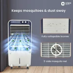 Orient Electric Knight 70L Desert Air Cooler with Densenest Honeycomb pads, Ice chamber, Dust Filter & High Air Delivery | Desert Cooler for home (Grey) - Image 5