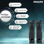 Philips Audio SPA9085 2.0CH 100W Multimedia Tower Speakers with Wireless Microphone,Multi-Connectivity Option with Supporting USB, AUX, FM,Mic & Thumping Bass with Karaoke(Black) - Image 2