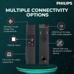 Philips Audio SPA9085 2.0CH 100W Multimedia Tower Speakers with Wireless Microphone,Multi-Connectivity Option with Supporting USB, AUX, FM,Mic & Thumping Bass with Karaoke(Black) - Image 6