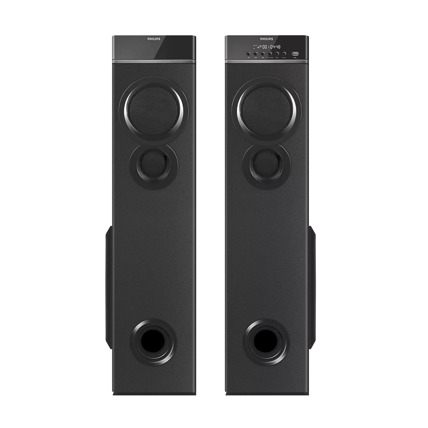 1762937530_6229_1 Philips Audio SPA9085 2.0CH 100W Multimedia Tower Speakers with Wireless Microphone,Multi-Connectivity Option with Supporting USB, AUX, FM,Mic & Thumping Bass with Karaoke(Black) - Image 1