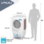 Bajaj PMH 36 Torque 36L Personal Air Cooler For Room | TurboFan Technology | Powerful Air Throw | 3-Speed Control | Portable - Image 2