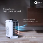 Orient Electric Glint Room Heater for Home | Dual Heating Mode (1000/2000 Watts) | Overheat Protection | Dual Placement | 5 Level Safety Protection | Electric Fan Heater for Winter | Pack of 1 - White - Image 4