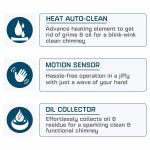 Whirlpool 90cm 1200 m3/hr Autoclean Baffle Filter Kitchen Chimney with 10 Years Warranty on Motor and 5 Years Comprehensive | CG 901 HAC HOOD | Touch Control with Gesture Control | Black - Image 5