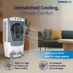 USHA Striker 70SD1 Desert Air Cooler for Home with Powerful Airflow, 3-Side Honeycomb Pads, 11m Air Throw & Inverter Compatibility (70L, White) - Image 5