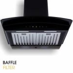 Whirlpool 60cm 1200 m3/hr Autoclean Baffle Filter Kitchen Chimney with 10 Years Warranty on Motor and 5 Years Comprehensive | CG 601 HAC HOOD | Touch Control with Gesture Control | Black - Image 7