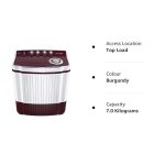 Voltas Beko A Tata Product 7 kg 5 Star 2024 Semi Automatic Top Load Washing Machine Burgundy(WTT70DLIM/UHAB) - Image 3