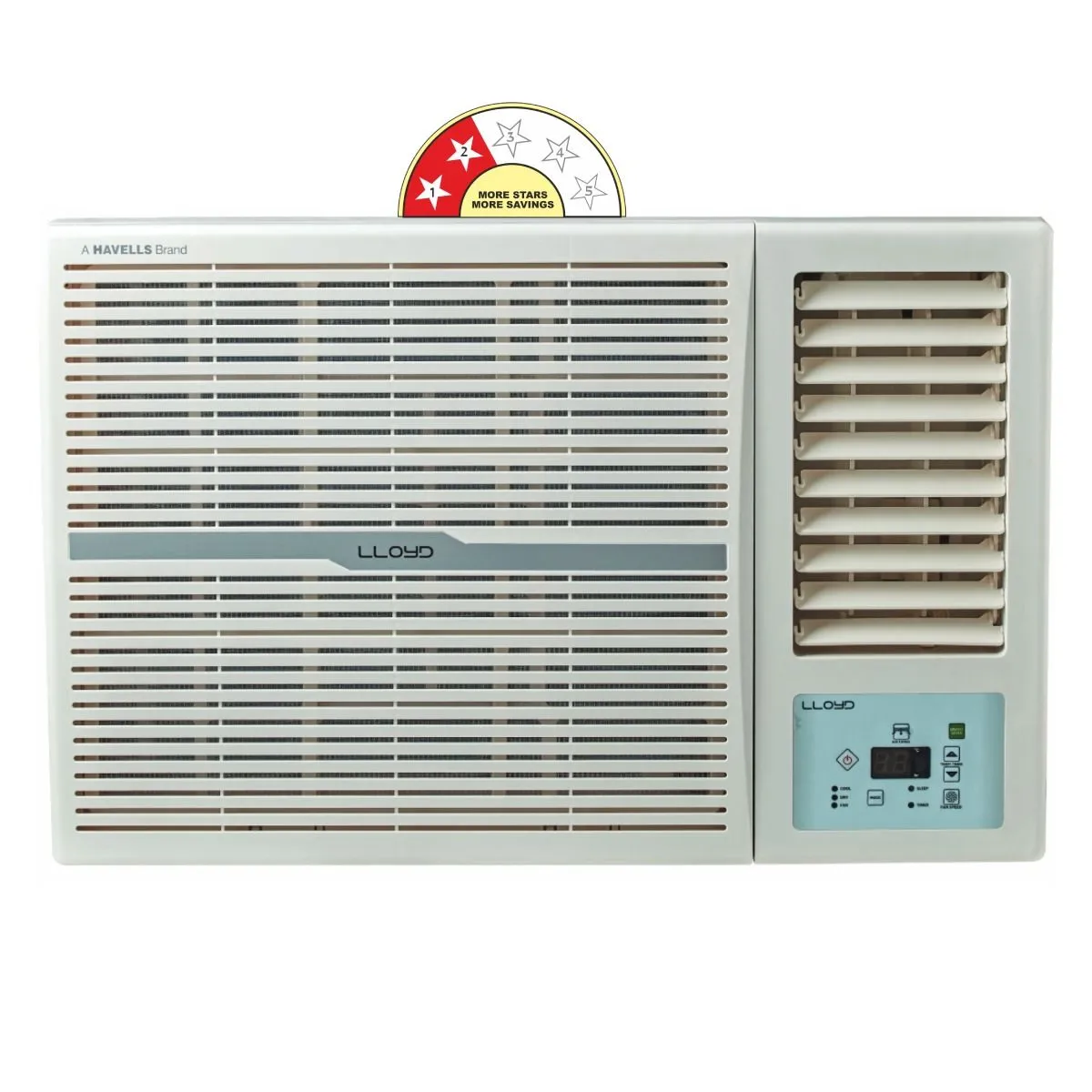 43 Lloyd 1.0 Ton 2 Star Fixed Speed Window AC (Copper, White with Silver Deco Strip, GLW12C2YWSEW) - Image 1
