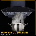 Whirlpool 60cm 1600 m3/hr Filterless Autoclean Kitchen Chimney with 11 Years Warranty on Motor and 5 Years Comprehensive | Made In India | CGFL PRO 604 HAC BK HOOD | Touch + Gesture Control | Black - Image 4