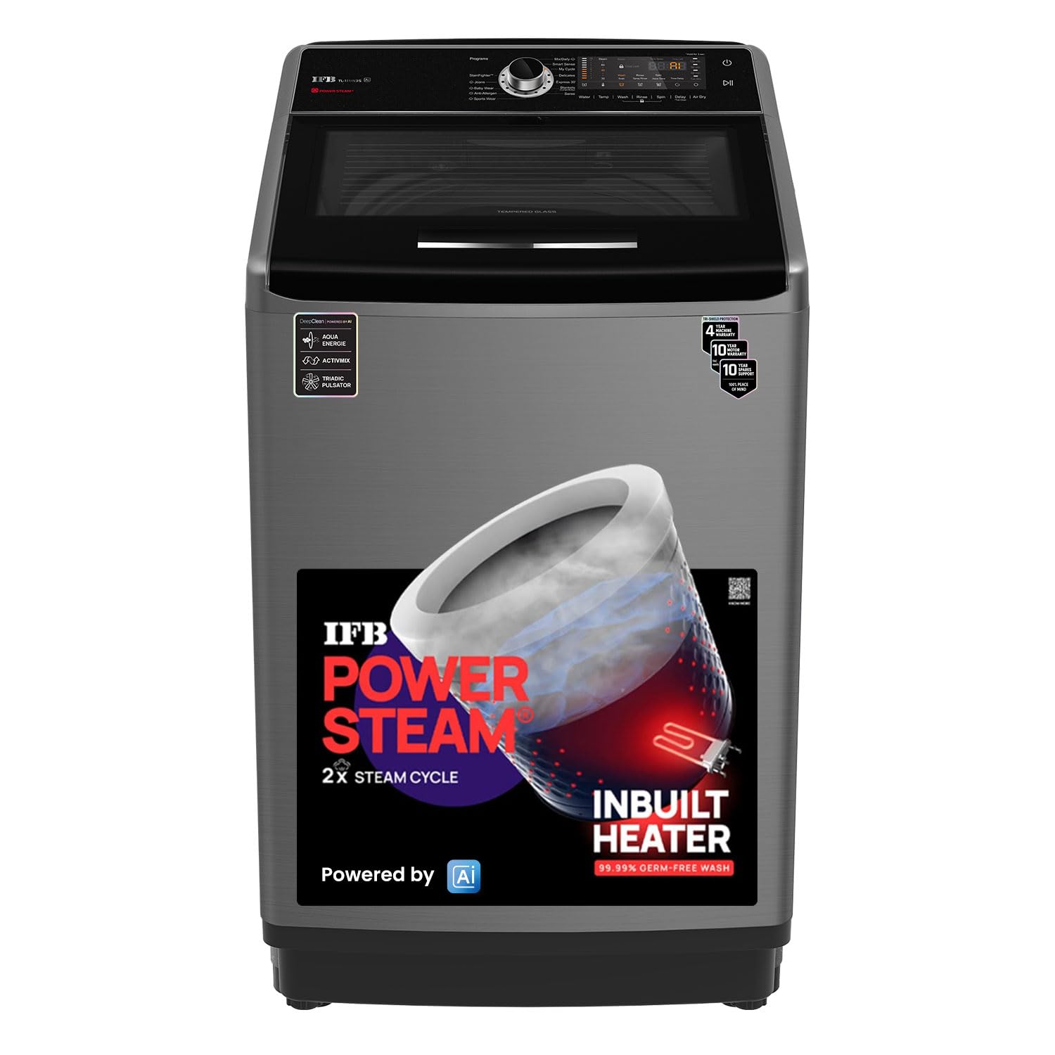 Version 1.0.0 IFB 11 Kg 5 Star with DeepClean® Technology Powered by AI, Fully Automatic Top Load Washing Machine (2025 Model, TL111IN3S, PowerSteam®, Inbuilt Heater, Aqua Energie, Inox) - Image 1