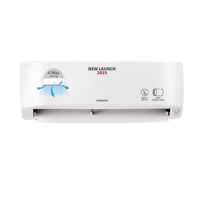 7 Hitachi 1 Ton Class 3 Star Long Air Throw Fixed Split AC (100% Copper, 4-Way Swing, Dust Filter, 3200FL RAS.B312PCAIBA1, White) - Image 1