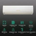 O General 1.5 Ton 3 Star Fixed Speed Split Air Conditioner with Anti-Corrosion Copper Heat Exchager (2023 Model ASGA18BMAA-B White) - Image 2