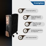 Crompton Insta Fervor 9 Fins 2400 W Oil Filled Room Heater - Image 3