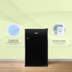 Haier 100 L 2 Star Direct Cool Single Door Mini Bar Refrigerator with Chiller Freezer Box, LED Light for Clear View, Lock & Key and Easy Clean Back (HRD-1252KSA, Black Steel, 2026 Model) - Image 5