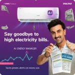 Voltas Split Air Conditioner, 1.5 Ton, 3 Star - 183INV Vertis AI Zest Gold - Image 10