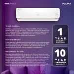 Voltas Split Air Conditioner, 1.5 Ton, 3 Star - 183INV Vertis AI Zest Gold - Image 16