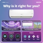 Voltas Split Air Conditioner, 1.5 Ton, 3 Star - 183INV Vertis AI Zest Gold - Image 3