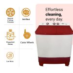 Akai 7 Kg, 5 Star, Semi Automatic Top Loading Washing Machine (AKSA-70DRP) Red - Image 4