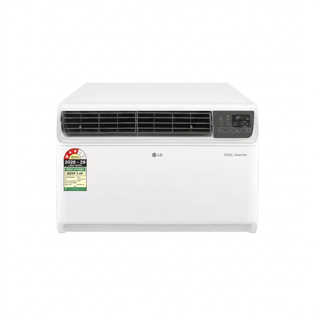 Gemini_Generated_Image_2fe9bh2fe9bh2fe9 LG 1.5 Ton 3 Star Window AC, Convertible 4-in-1 Cooling, Dual Inverter Compressor, 100% Copper Tubes, 4.7 kW, 2026 Model (AW-Q18WUXA) - Image 1