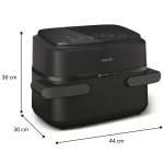 Philips 1000 Series Airfryer Double Drawer with Removable Divider - 7.1L, RapidAir Technology, 10 Cooking Modes, 90% Less Fat, Compact Design, HomeID Application (NA154/00) - Image 2