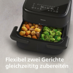 Philips 1000 Series Airfryer Double Drawer with Removable Divider - 7.1L, RapidAir Technology, 10 Cooking Modes, 90% Less Fat, Compact Design, HomeID Application (NA154/00) - Image 6