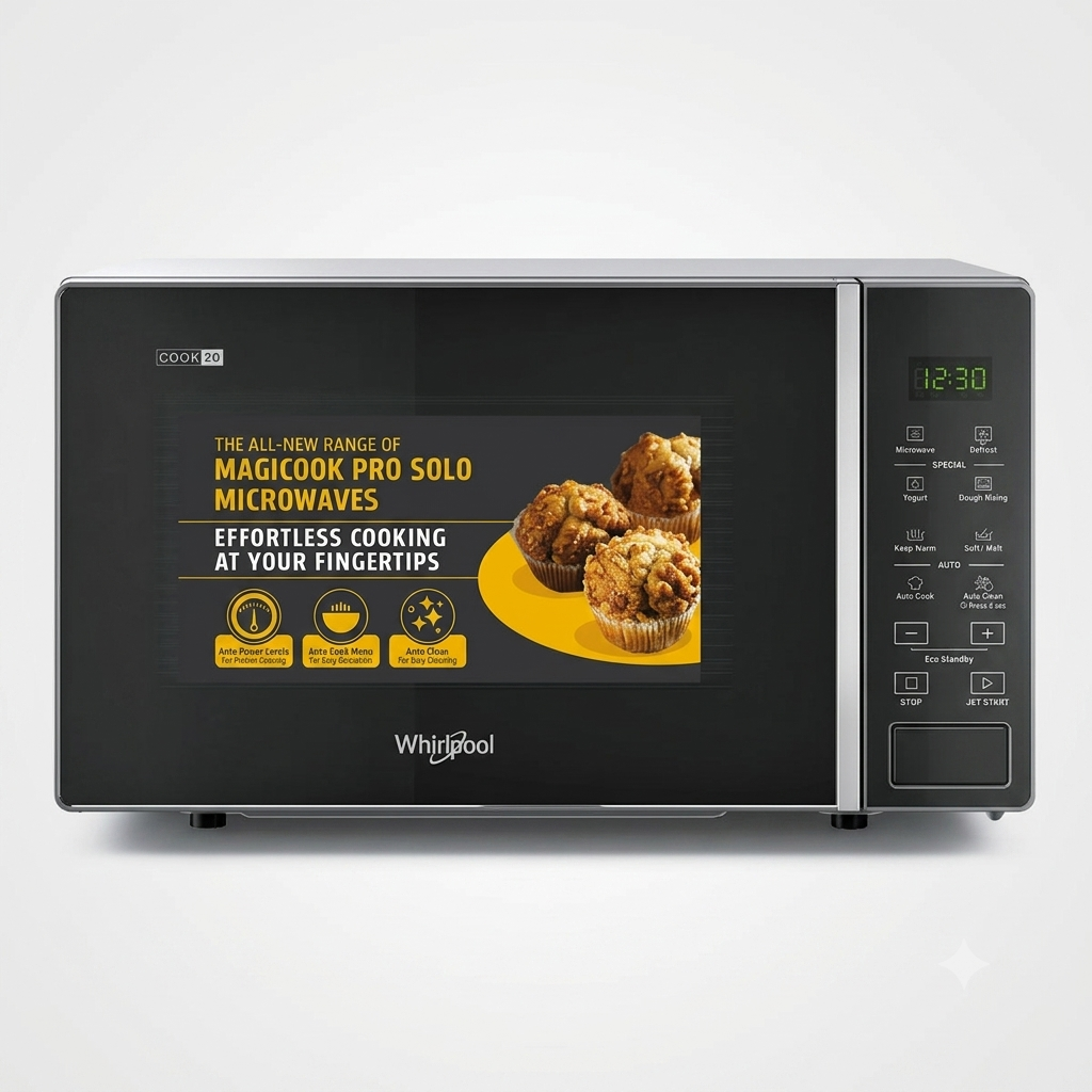 Gemini_Generated_Image_l3omtbl3omtbl3om Whirlpool Magicook Pro 20L Solo Microwave (18 Auto-Cook Menus) - Image 1