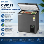 Voltas Convertible Deep Freezer, 2 Star, Single Door, Top-Open, Grey, CVF191SA3-P-GE (2026 Model) - Image 3
