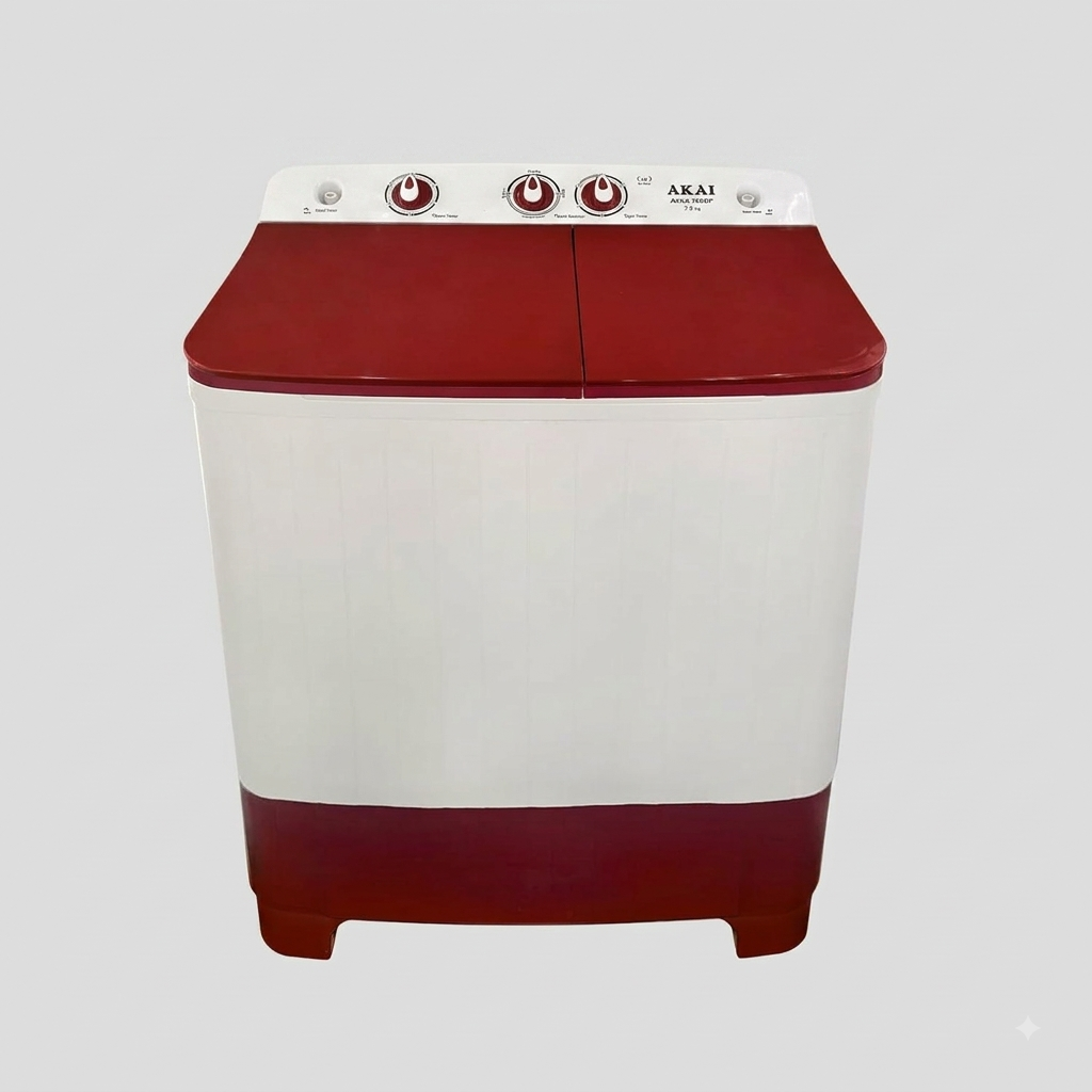 Gemini_Generated_Image_qm2skzqm2skzqm2s Akai 7 Kg, 5 Star, Semi Automatic Top Loading Washing Machine (AKSA-70DRP) Red - Image 1
