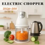 ZANIBO ZECH-300 Electric Vegetable & Fruit Chopper for Kitchen Electric Chopper with 500 ml Capacity (White) - Image 4
