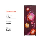 Akai 230L, 1 Star, Single Door Direct Cool Refrigerator (Continious Flower Wine) (AKDD2502-PCFW) - Image 6