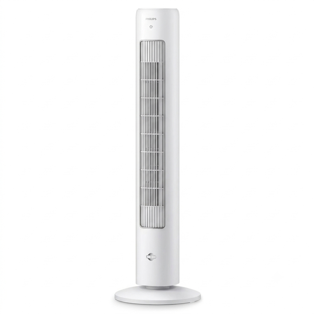 Gemini_Generated_Image_9fixf89fixf89fix Philips Tower Fan 5000 Series with Rotating Function, 105 cm, Remote Control, Timer, 3 Speeds, 3 Levels, 40 W, Powerful and Quiet Airflow, Aromatherapy White (CX5535/00) - Image 1