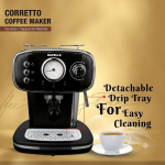 Havells Corretto Coffee Maker, Espresso/Cappuccino Machine with 15bar Pressure Pump | Thermometer Display | Frothing Function | Detachable Drip Trip | Filter Holder | Twin Brewing - Image 6