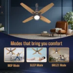 Havells Albus Underlight Smart BLDC+ Ceiling Fan 1320 mm (Smoke Brown Wood) - Image 7