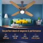 Havells Albus Underlight Smart BLDC+ Ceiling Fan 1320 mm (Smoke Brown Wood) - Image 6