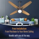 Havells Albus Underlight Smart BLDC+ Ceiling Fan 1320 mm (Smoke Brown Wood) - Image 4