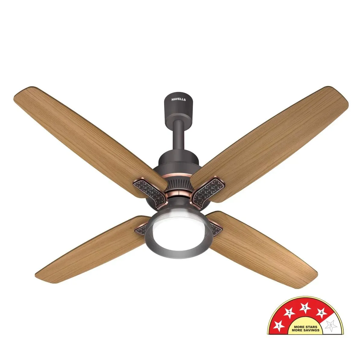 fhcll5ssbw52_main Havells Albus Underlight Smart BLDC+ Ceiling Fan 1320 mm (Smoke Brown Wood) - Image 1